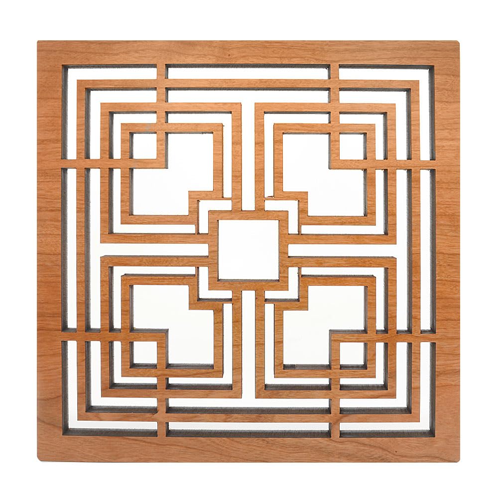 Frank Lloyd Wright Storer Textile Block Hardwood Trivet And Wall Decor