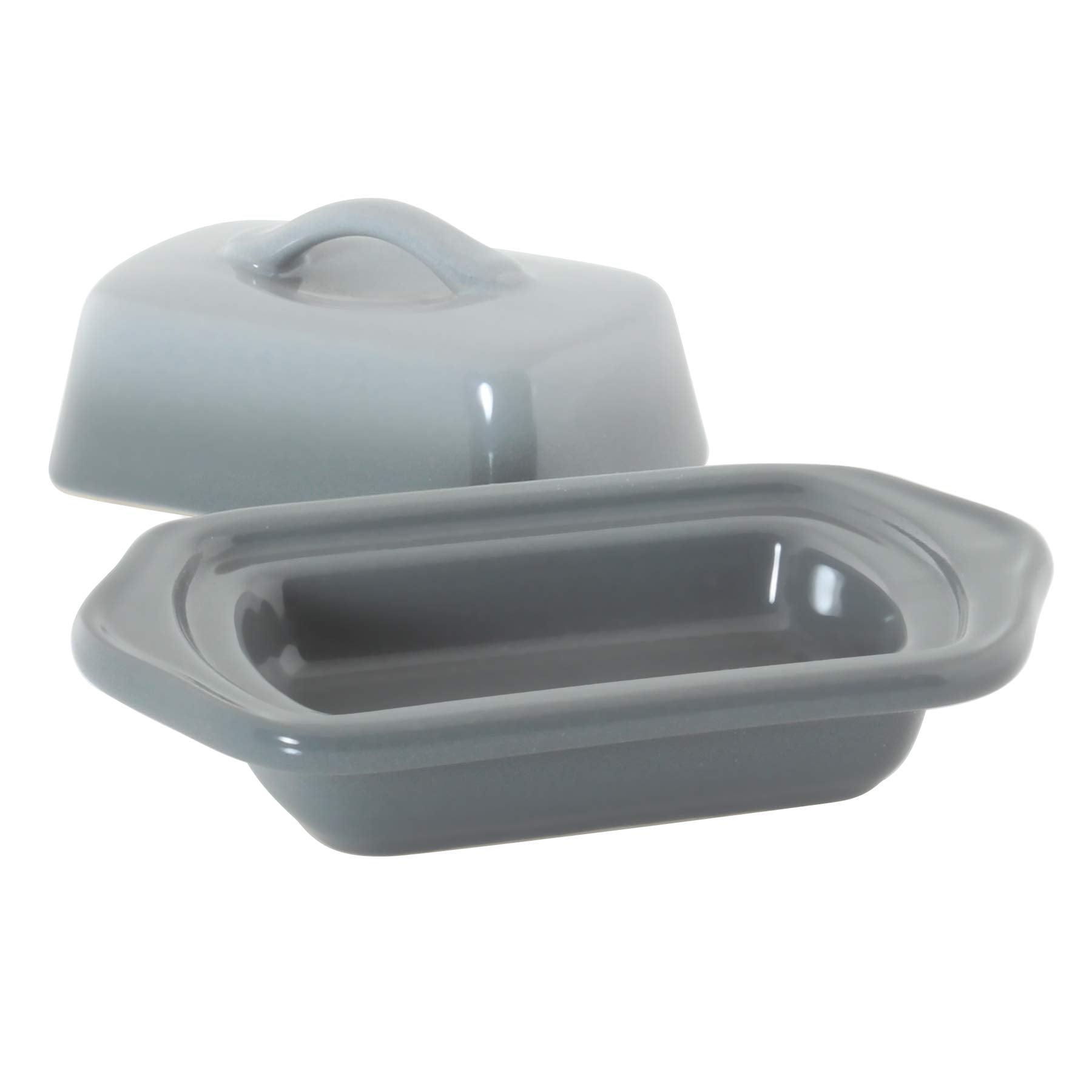 Chantal Covered Dish, Mini Butter, Fade Grey