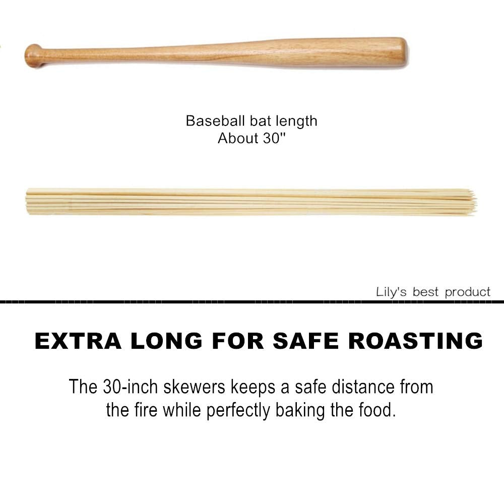 Hopelf 36'' Natural Bamboo Skewers Sticks For Marshmallows