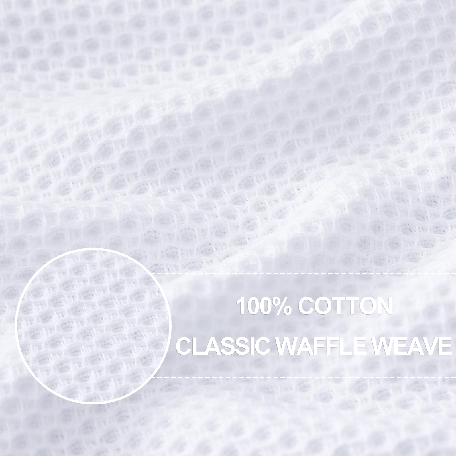 Homaxy 100% Cotton Waffle Weave Kitchen Dish Cloths, Ultra Soft Absorbent Quick Drying Dish Towels, 12X12 Inches, 6-Pack, White