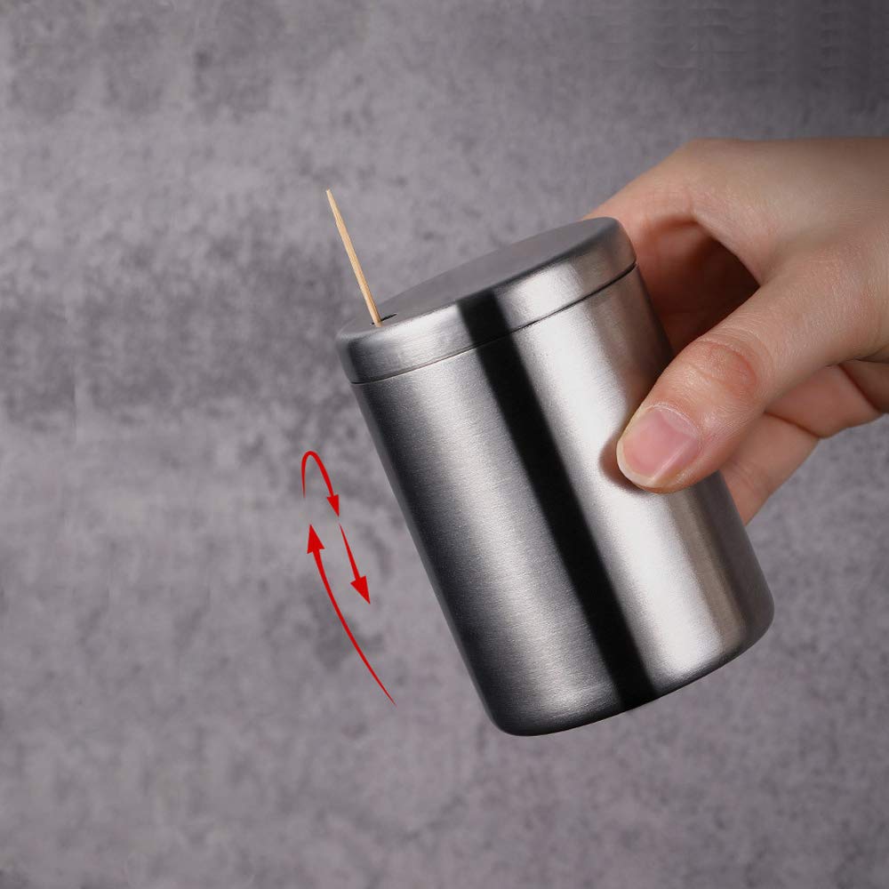 Ayccnh Stainless Steel Toothpick Holder Dispenser, High-Capacity Thickening Tooth Picks Container For Kitchen ( No Toothpicks)