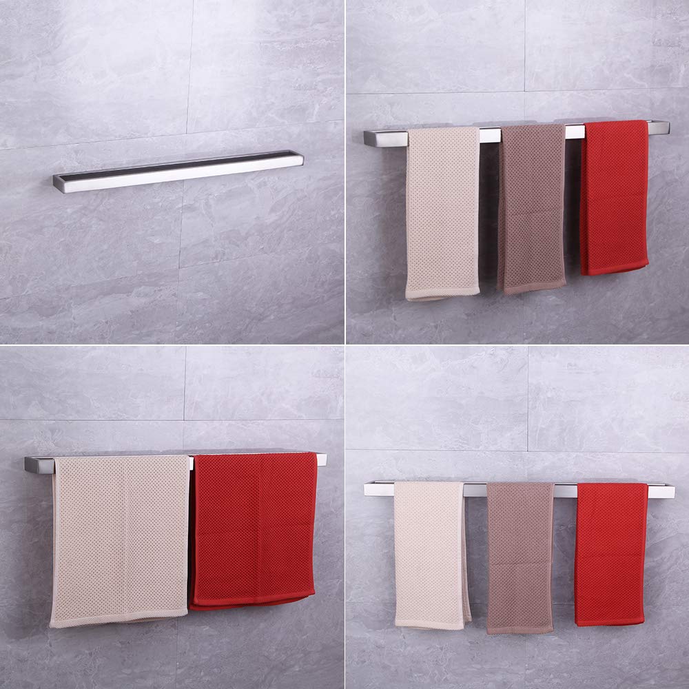 Kimzcn 30-Inch Matte Black Single Towel Bar Rack, Sus 304 Stainless Steel Bathroom Towel Bar Heavy Duty Towel Holder Kitchen Tow