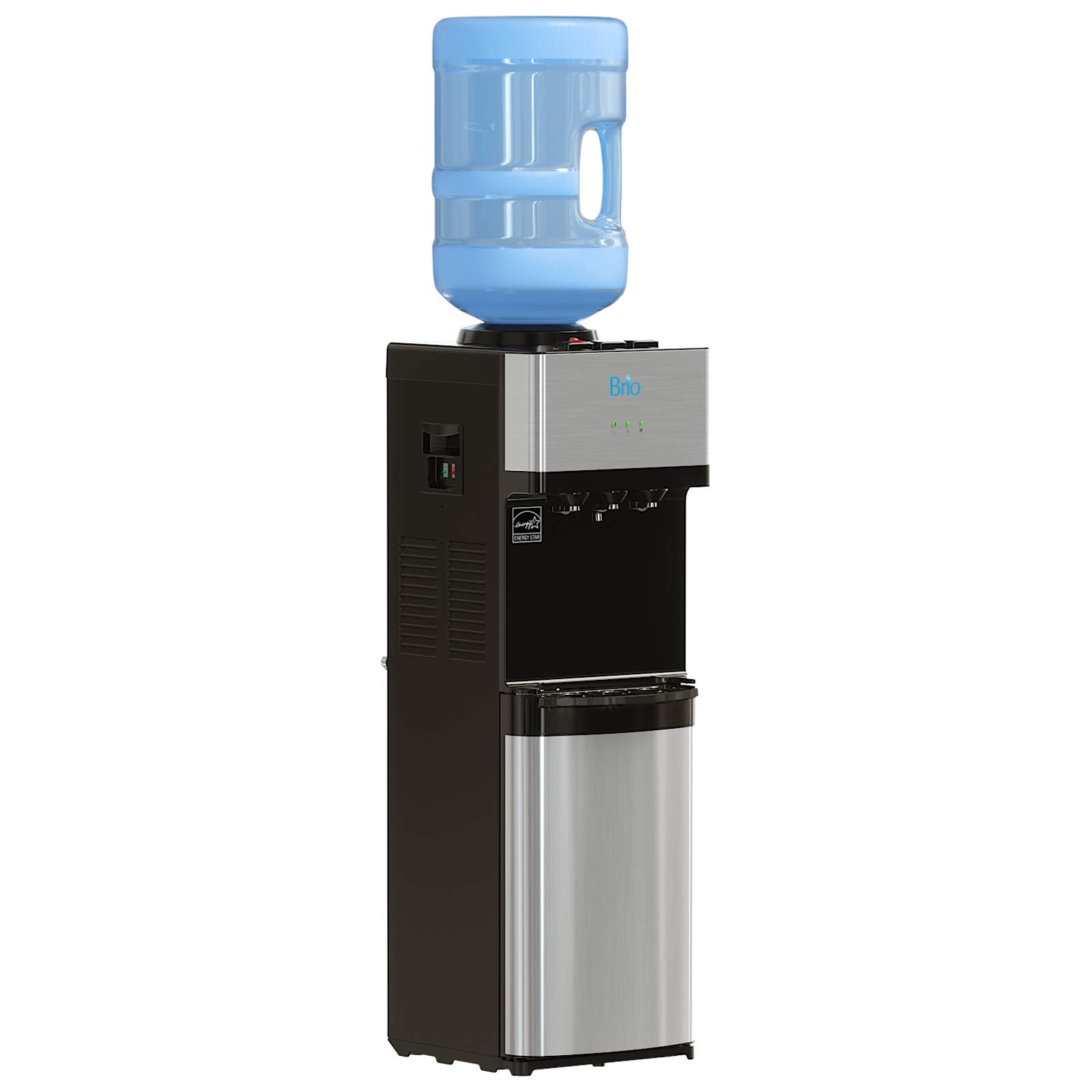 Brio Limited Edition Top Loading Water Cooler Dispenser - Hot & Cold Water, Child Safety Lock, Holds 3 Or 5 Gallon Bottles - Ul/
