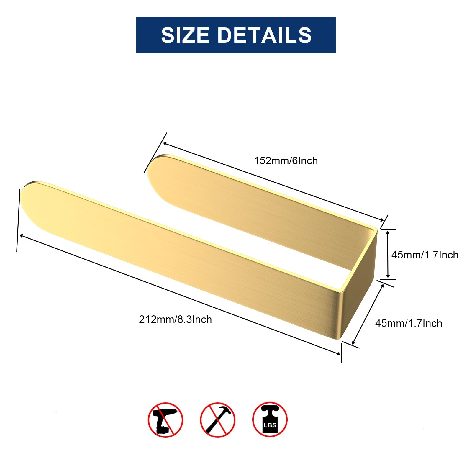 Hufeeoh Adhesive Hand Towel Holder, Kitchen Towel Holder Towel Bars Wall Mounted, Stainless Steel Bath Towel Holder For Bathroom