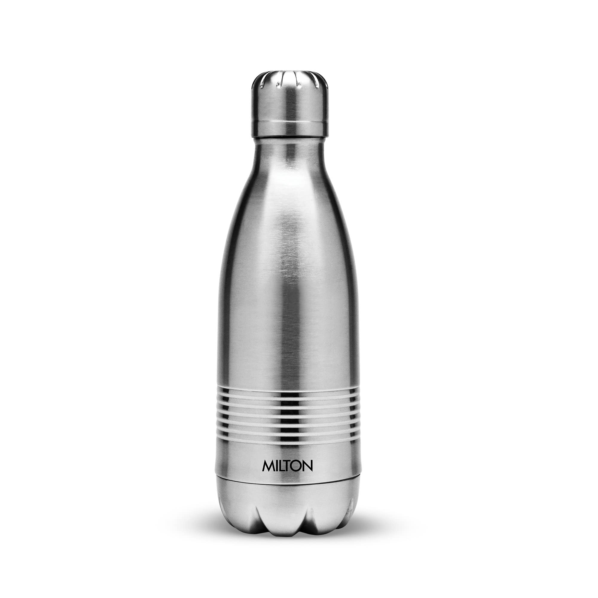 Milton Duo Dlx 350 Thermosteel Bottle, 350 Ml Water Bottles, 24 Hours Hot And Cold, Easy To Carry, Easy Grip, Rust Proof, Tea, C