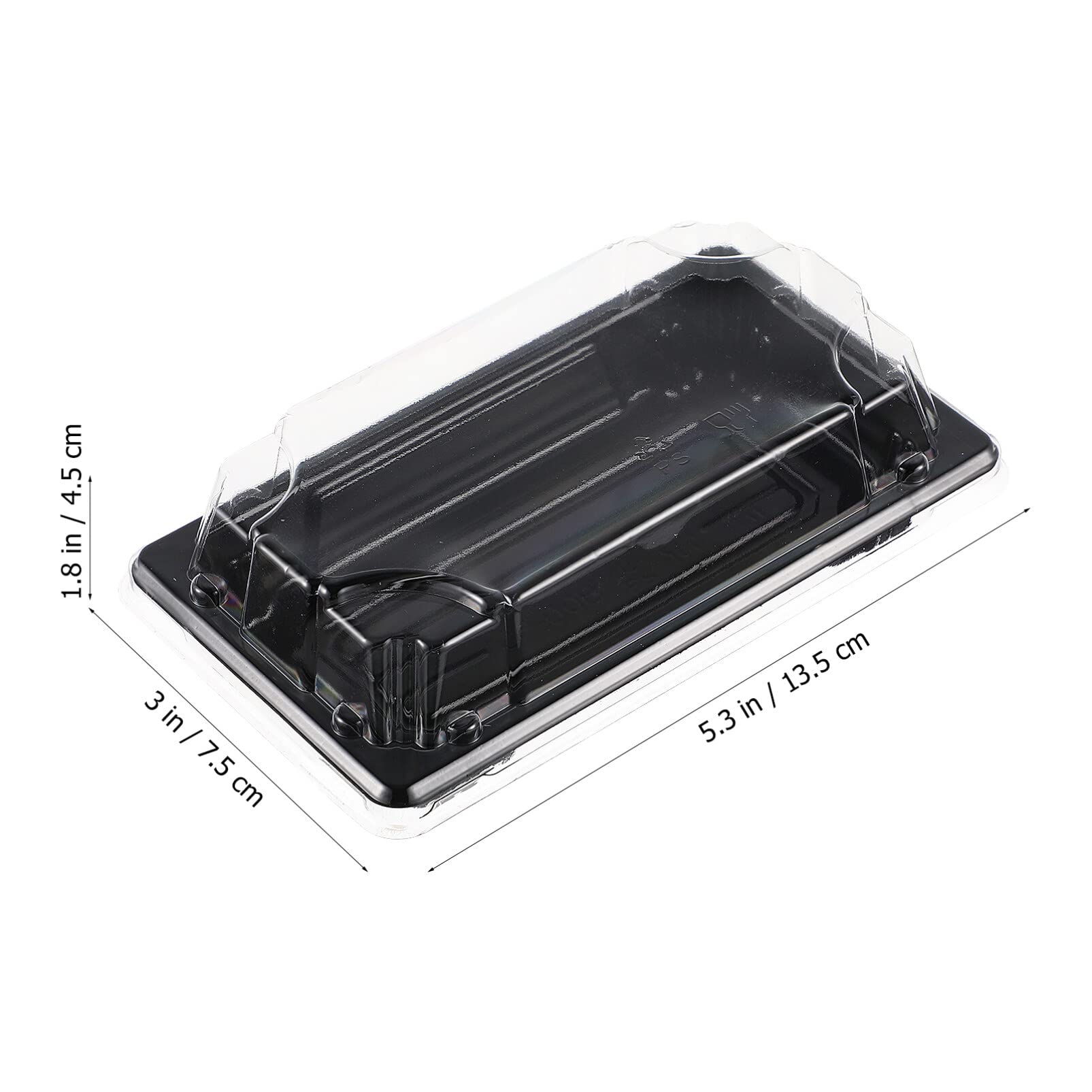 Sushi Containers With Lid: 100 Pcs Black Disposable Sushi Containers Sushi Boxes With Clear Lid Fruit Cake Dessert Container