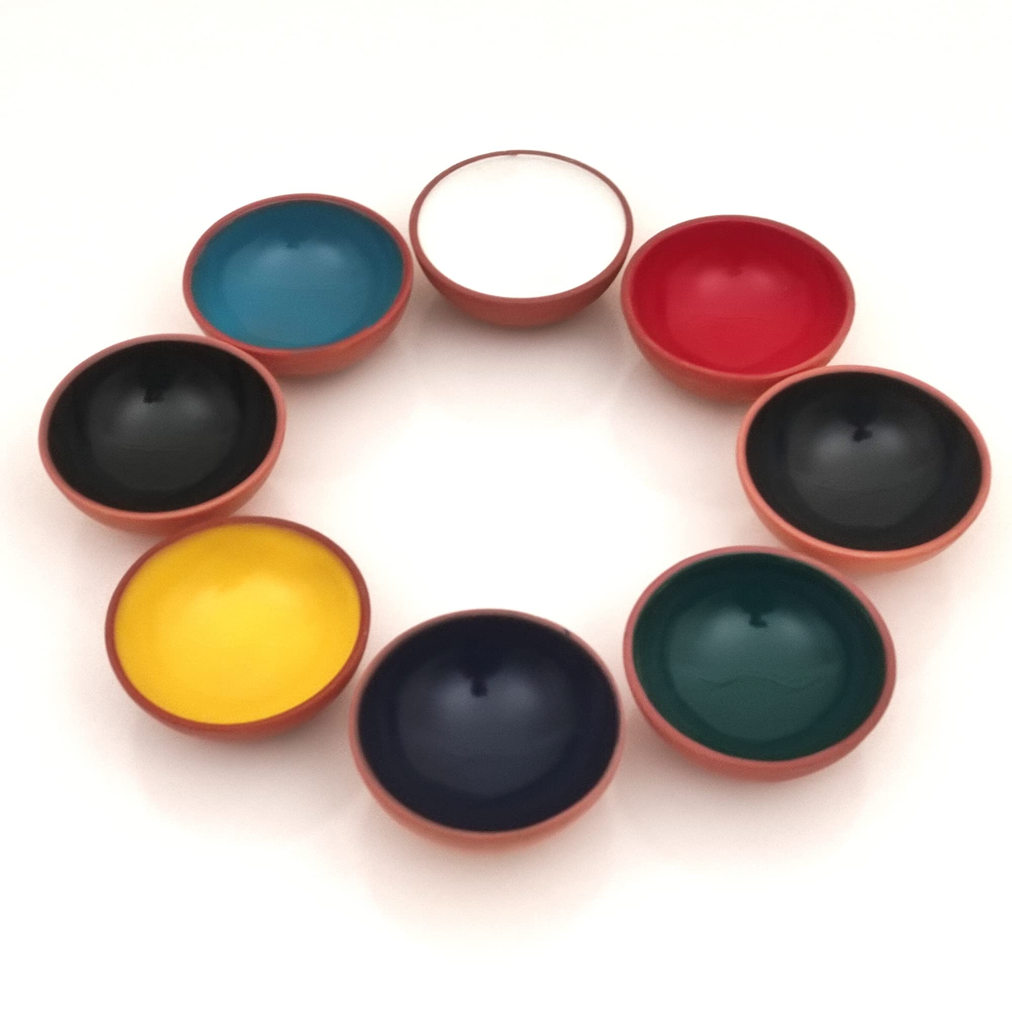 Ayennur Turkish Terracotta Pinch Charcuterie Ceramic Bowls Set Of 8-3.15 Inch(8Cm)-3.5 (Oz),Dipping Sauce Dish Prep Condiments S