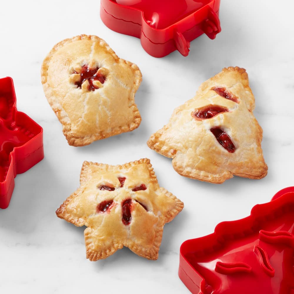 Mini Pie Maker for Christmas Party Baking Supplies, Snowflake, Mitt and Christmas Tree Shapes 3-Piece, Dough Presser Pocket Pie