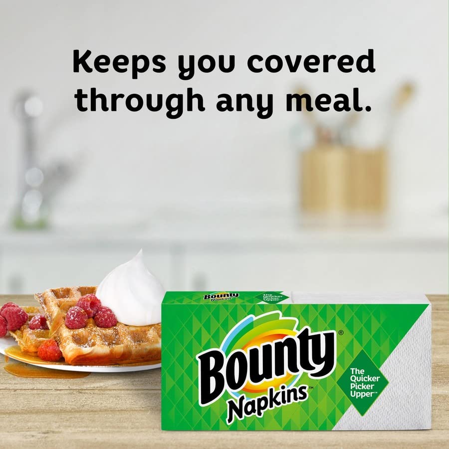Bounty Paper Napkins, White Or Printed, 200 Count, Pack Of 2