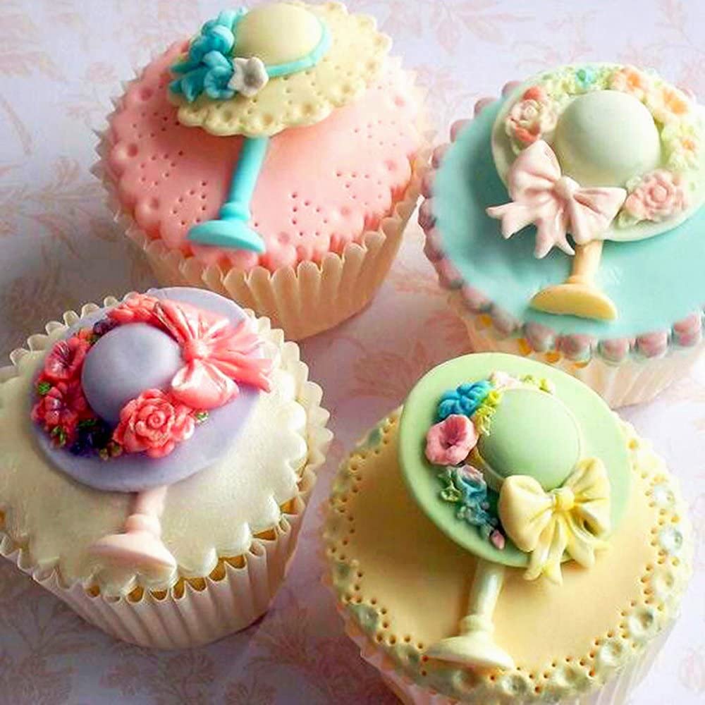 Anyana Sunhat Sugarcraft Silicone Mold Goblet Gumpaste Cake Decorating Bow Fondant Cupcake Decotions Ribbon Girl Beach Summer
