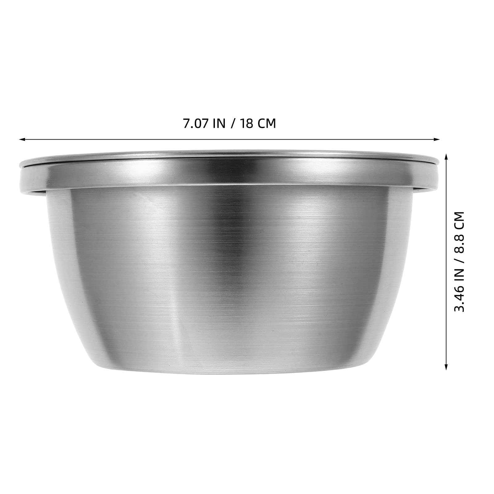 Hemoton Stainless Steel Mixing Bowl with Lid, 18x16x8.8CM, Silver, Ideal for Meal Prep, Baking, and Storing in Kitchen