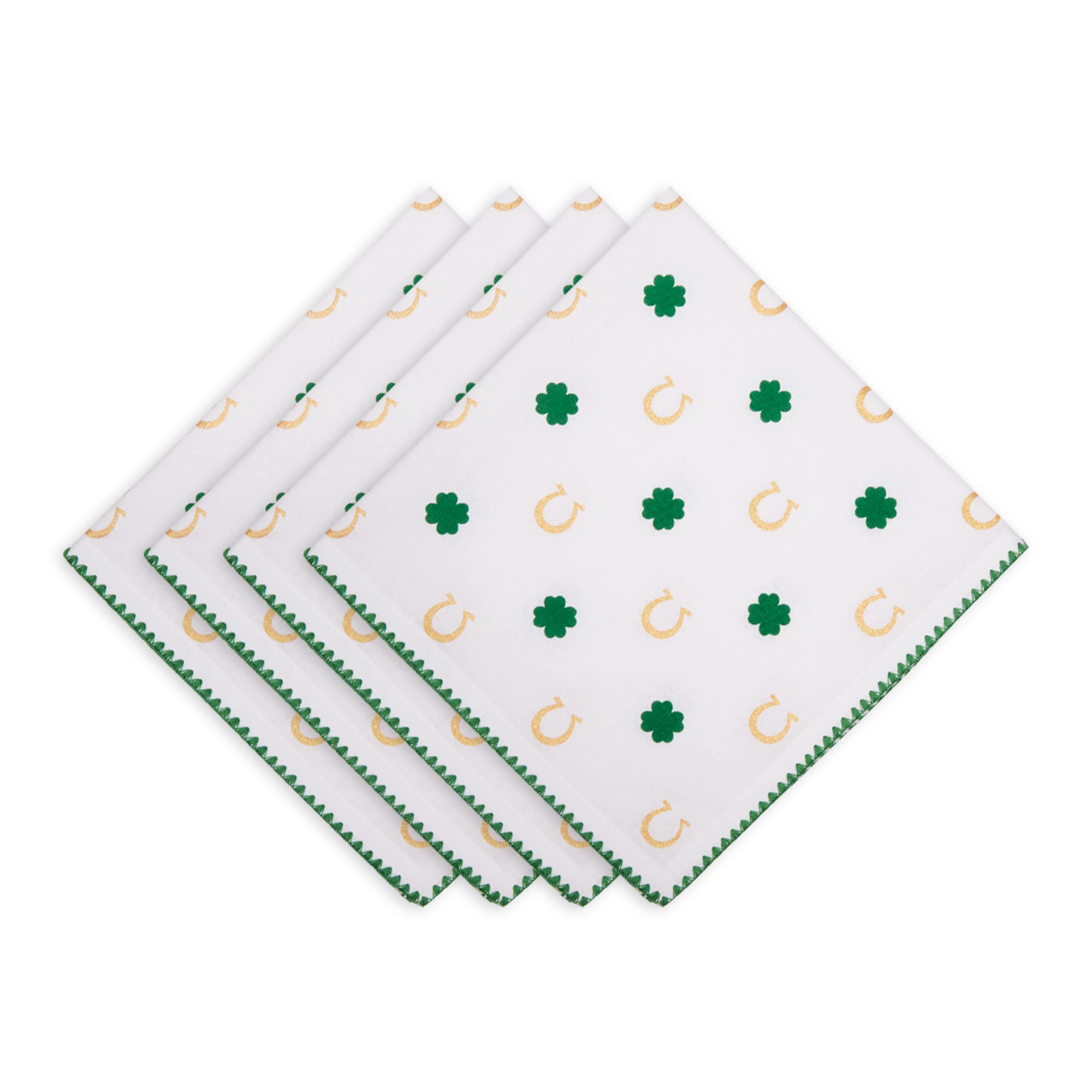 CLOVER HORSESHOE PRINTED NAPKIN SET/4
