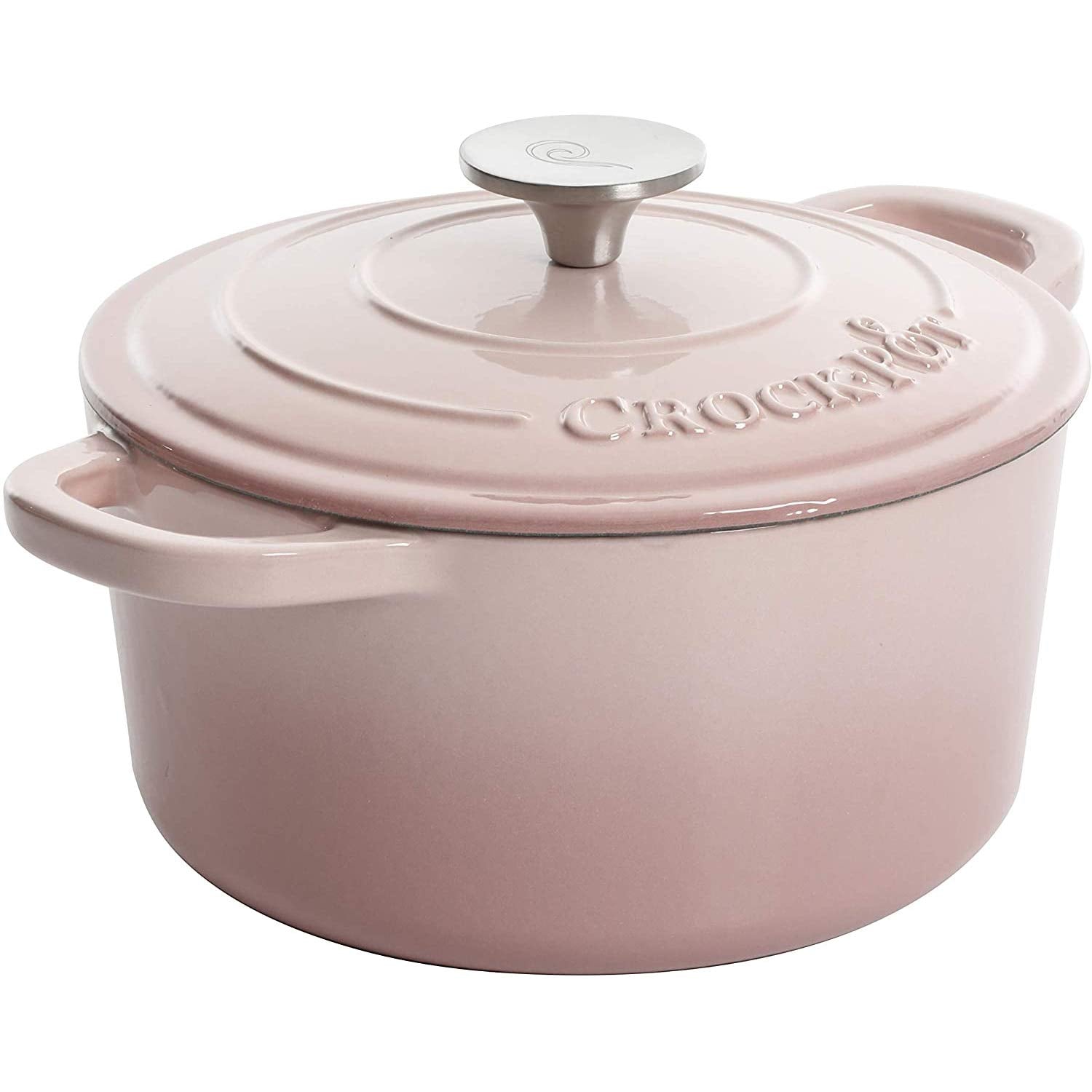 Crock-Pot Artisan Round Enameled Cast Iron Dutch Oven, 5-Quart, Blush Pink
