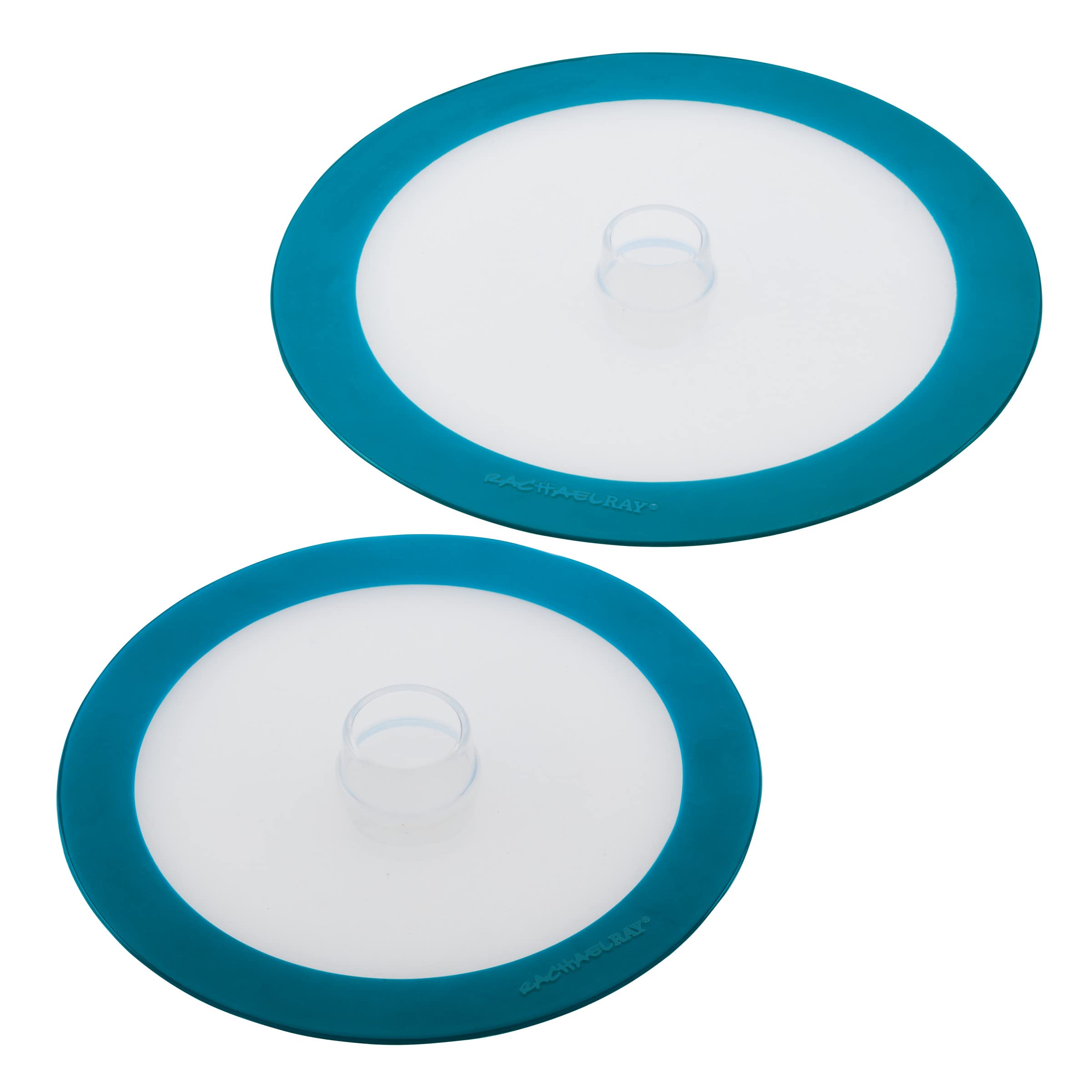 Rachael Ray Tools And Gadgets Silicone Suction Lid Set, 2 Piece, Teal