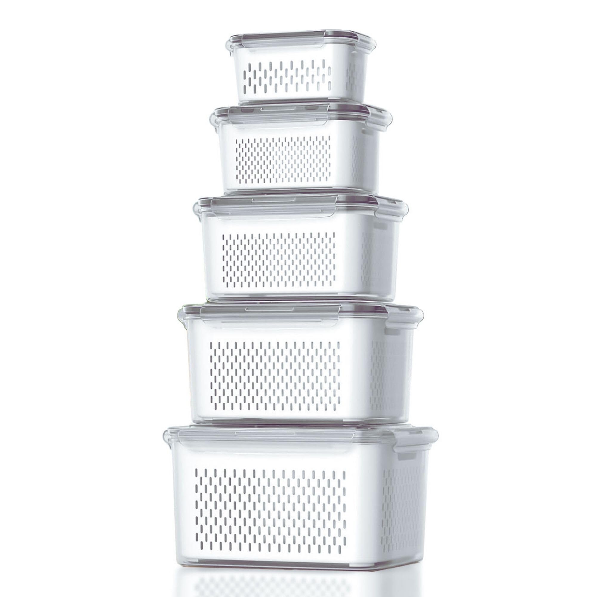 Kuber Industries (Pack Of 5) Food Containers | Storage Box For Fridge | Vegetable Fruit Boxes | Refrigerator Storage Box | Conta