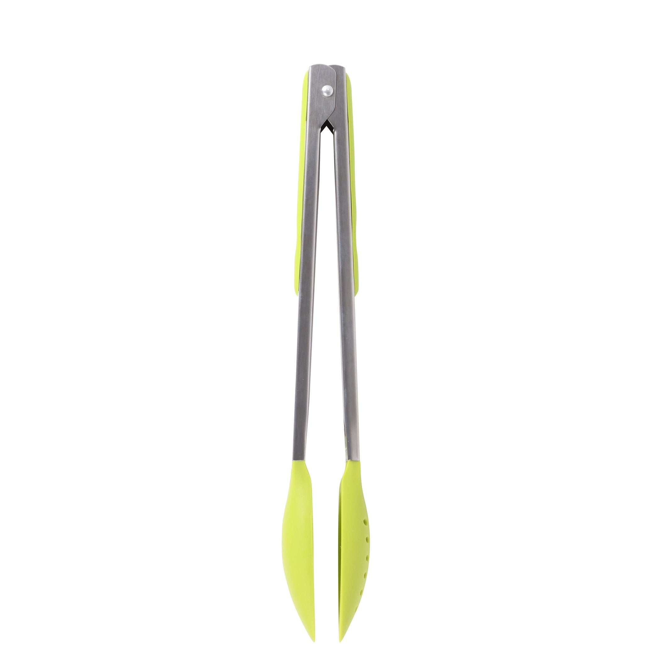 Dexas Spoon & Strain Tongs With Gravity Open & Close Operation, 12'', Green