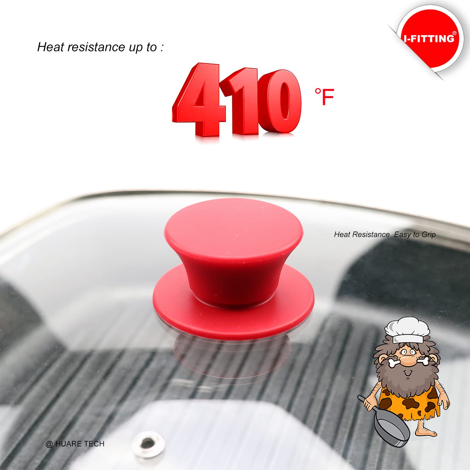 Universal Pot Pan Lids Replacement Knob, Ifitting Silicone Heat Resistant Pan Cover Holding Handles, Bpa Free, Dishwasher Safe,