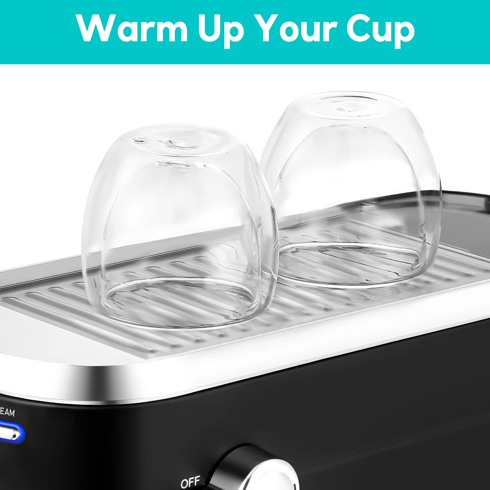 Casabrews Espresso Machine 20 Bar, Stainless Steel Espresso Maker With Milk Frother Steam Wand, Compact Cappuccino Machine For H