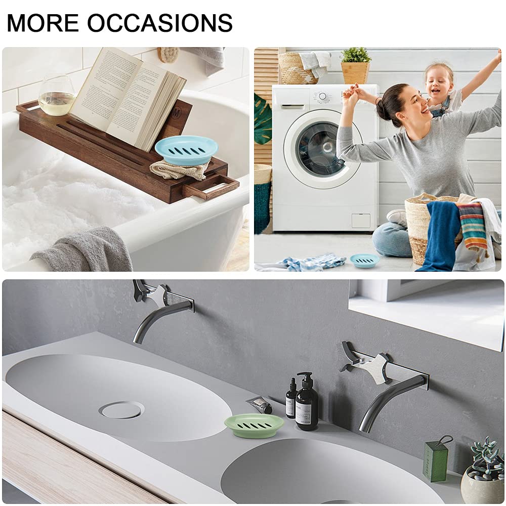 Tcotbe 2 Pack Soap Dishes,Removable Soap Drainers Plastic Soap Holder,Plastic Simple Double Compartment Drain Soap Box,Soap Save
