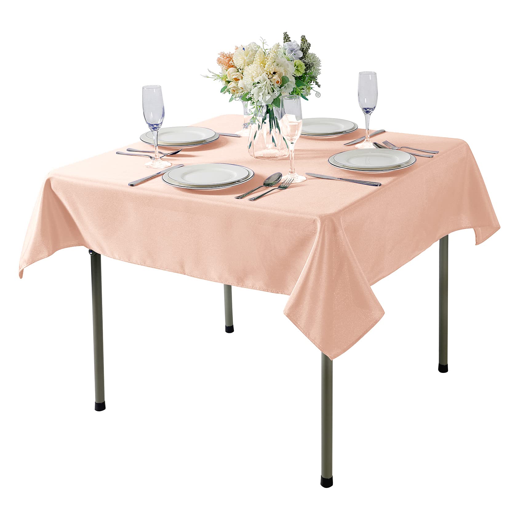 Cupuamon Square Tablecloth 52X52 Inch Washable Polyester Fabric Table Cloth For Wedding Party Dining Banquet Decoration(52X52,Du