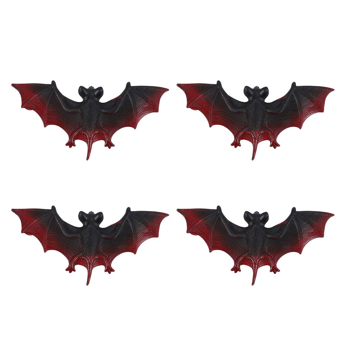 Ciieeo 4pcs Bat Decor Rubber Hanging Home Decor Wall Halloween Party Favors Makeup Stuff Glass Halloween Eve ations Party Hangin