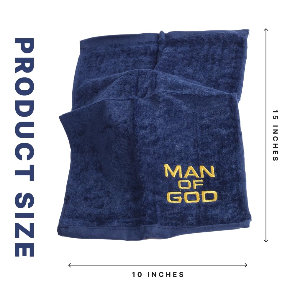 Swanson Christian Products Hand Towel Man Of God Towel W/Gold Embroidery Pastor Appreciation Gift Fathers Day Present Face Towel