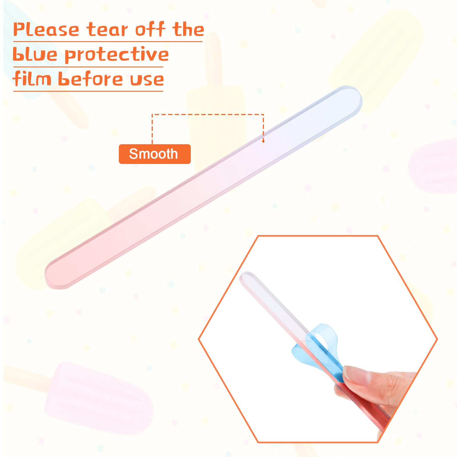 Romooa 30 Pcs cakesicle sticks Ice Cream Acrylic Reusable Cake Pop Mold colored plastic Ice Pop Sticks for Cake topper Cream Can