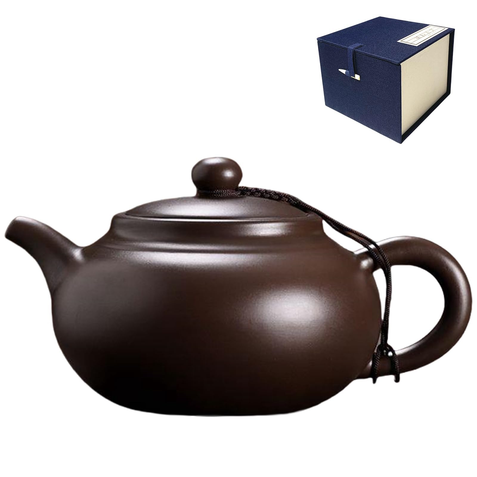 WEOPYCJ Yixing Purple Clay Tea Pot, Chinese Handmade Xishi Teapot, Pottery Zisha Sand Mud Kungfu Tea Set Kettle 14oz Zini