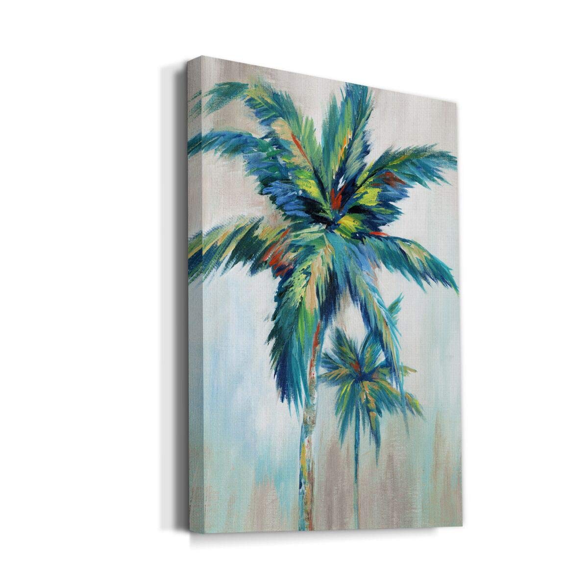 Renditions Gallery Canvas Nature Artwork For Home Green Blue Palm Trees Rustic Abstract Paintings For Bedroom Living Room Office