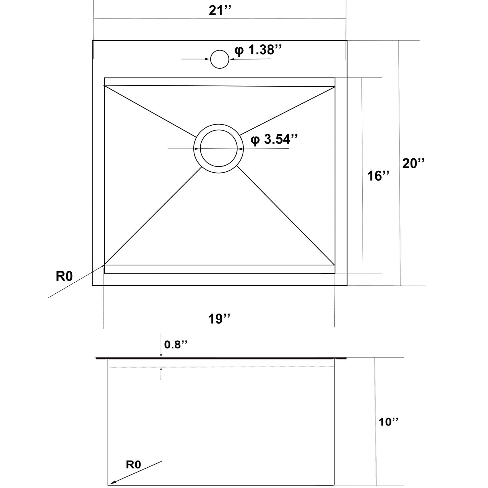 21X20 Inch Black Kitchen Sink, Drop In Bar Sink Black,Stainless Steel Square Small Topmount Workstation Kitchen Sink,Single Bowl