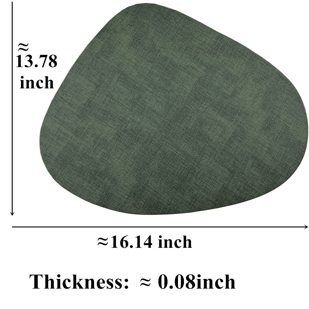 Wazaigur Washable Wipeable Waterproof Heat Resistant Faux Leather Placemats Set Of 6,Pu Palce Mats For Indoor And Outdoor,Easy T