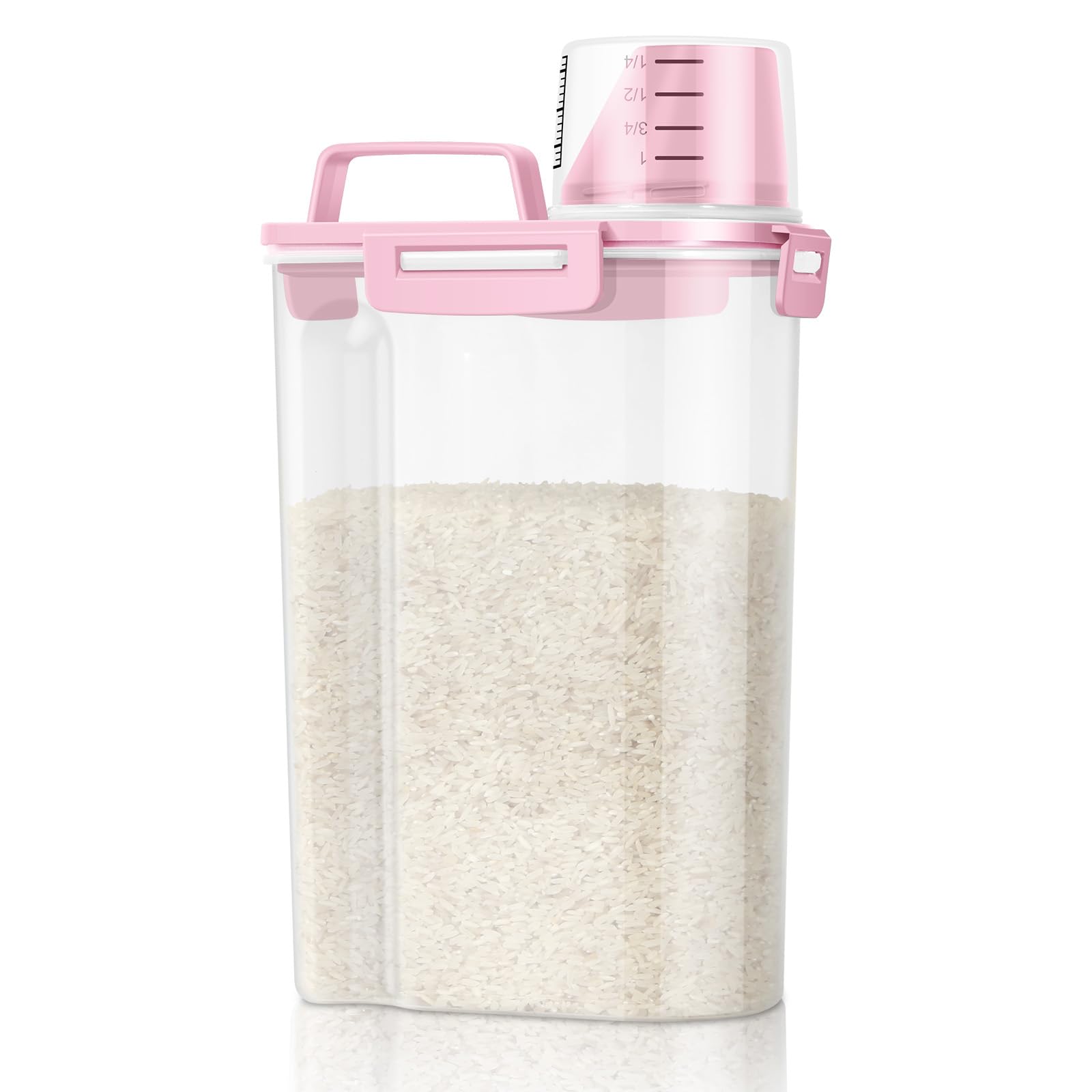 TBMax Rice Storage Container 5 Lbs, Small Airtight Dry Food Container for Flour Cereal Pasta Kitchen Pantry Organization -Red