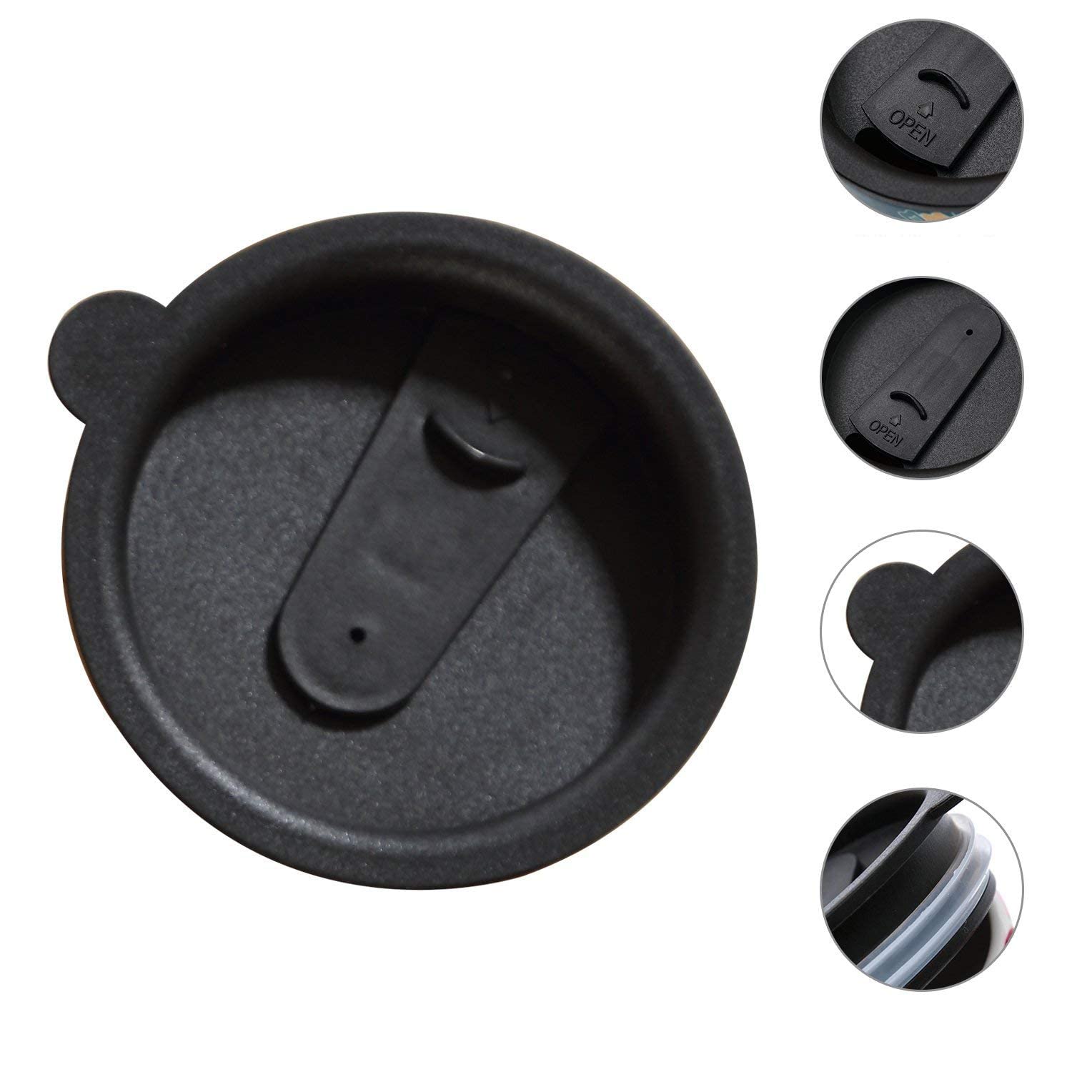 Topadorn Replacement Lid for 17oz Ceramic Travel Mugs, Black