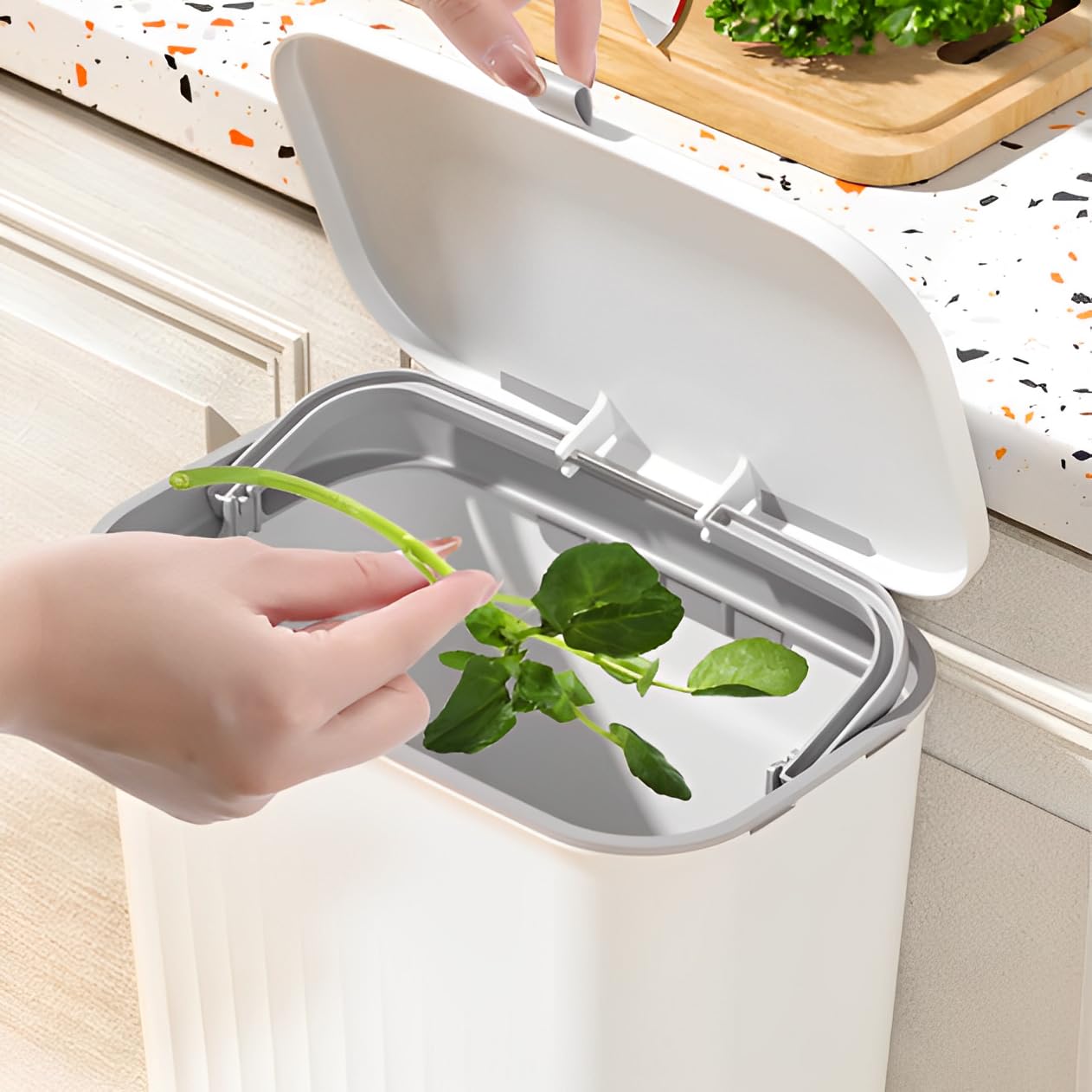 Sooyee 3 Pack 12L/3.2 Gal Kitchen Compost Bin For Countertop Or Under Sink, Hanging Small Trash Can With Lid For Cupboard/Bathro
