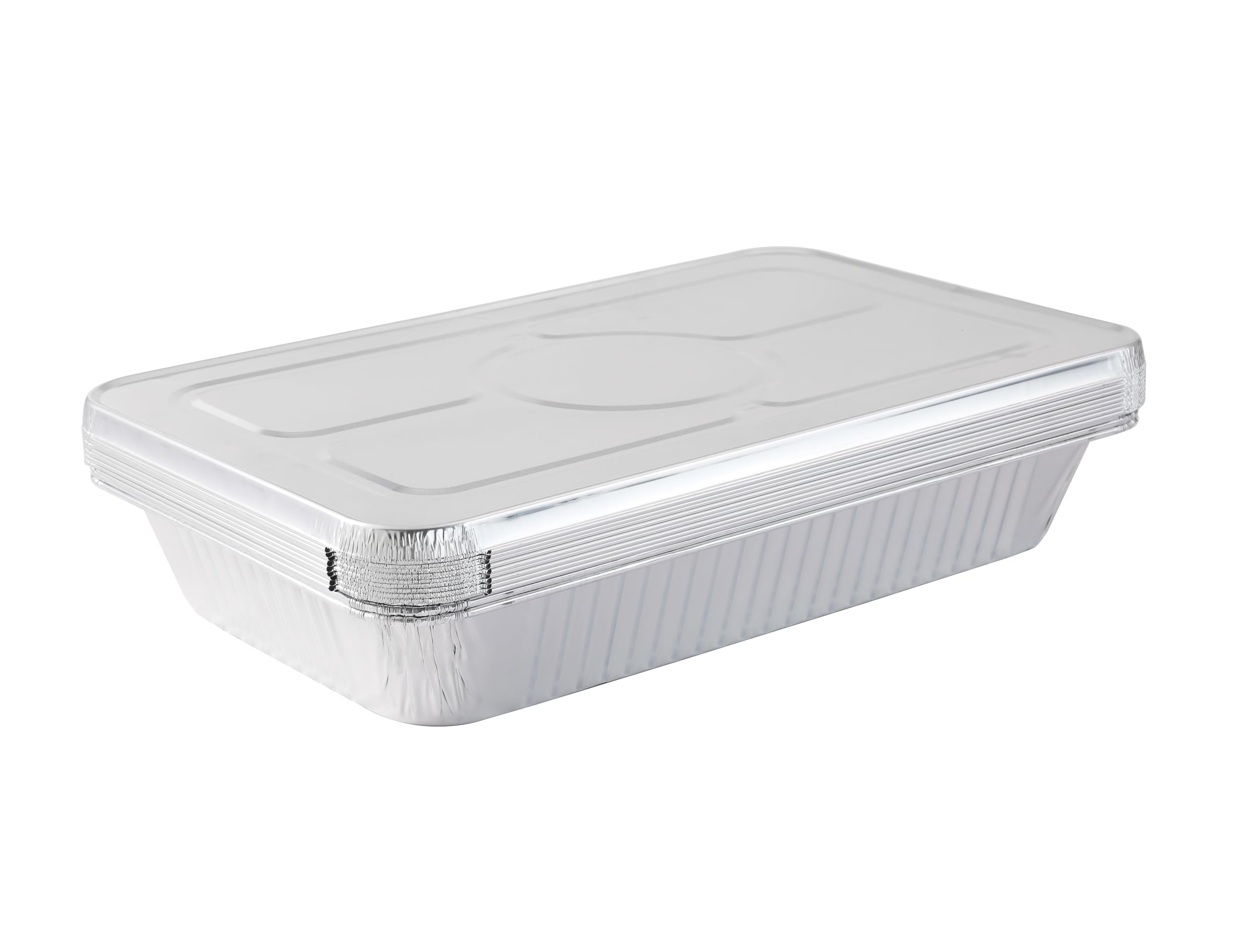Waytiffer Aluminum Full Size Deep Foil Pans with Lids, Large Disposable Roasting & Baking Pan, 21x13 (10 Pack) Extra Heavy Dut