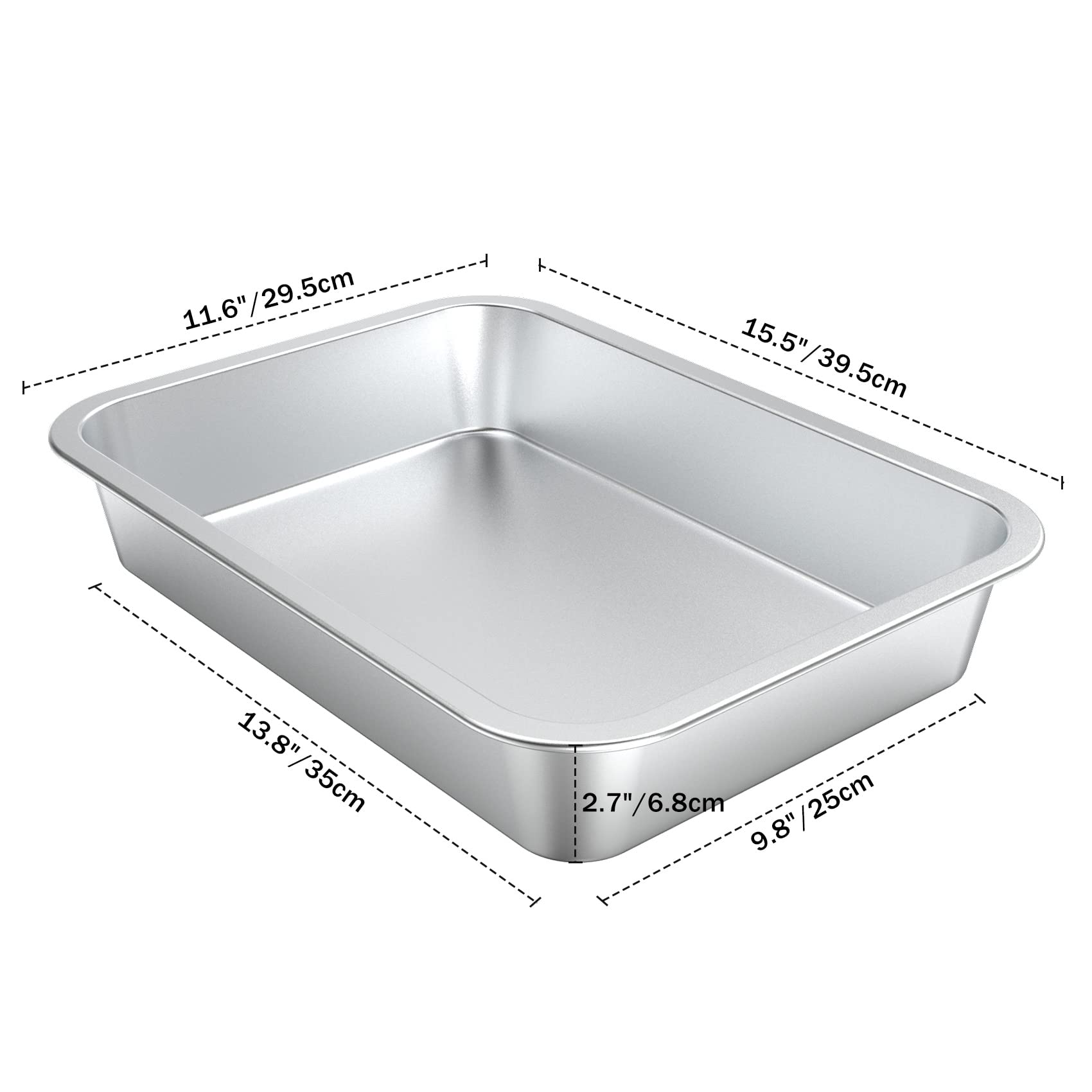 Only Fire Stainless Steel Baking Pan Roaster Ovens Cookie Sheet Barbeque Grilling Pan For Baking Breads, Grilling Chicken, Veget