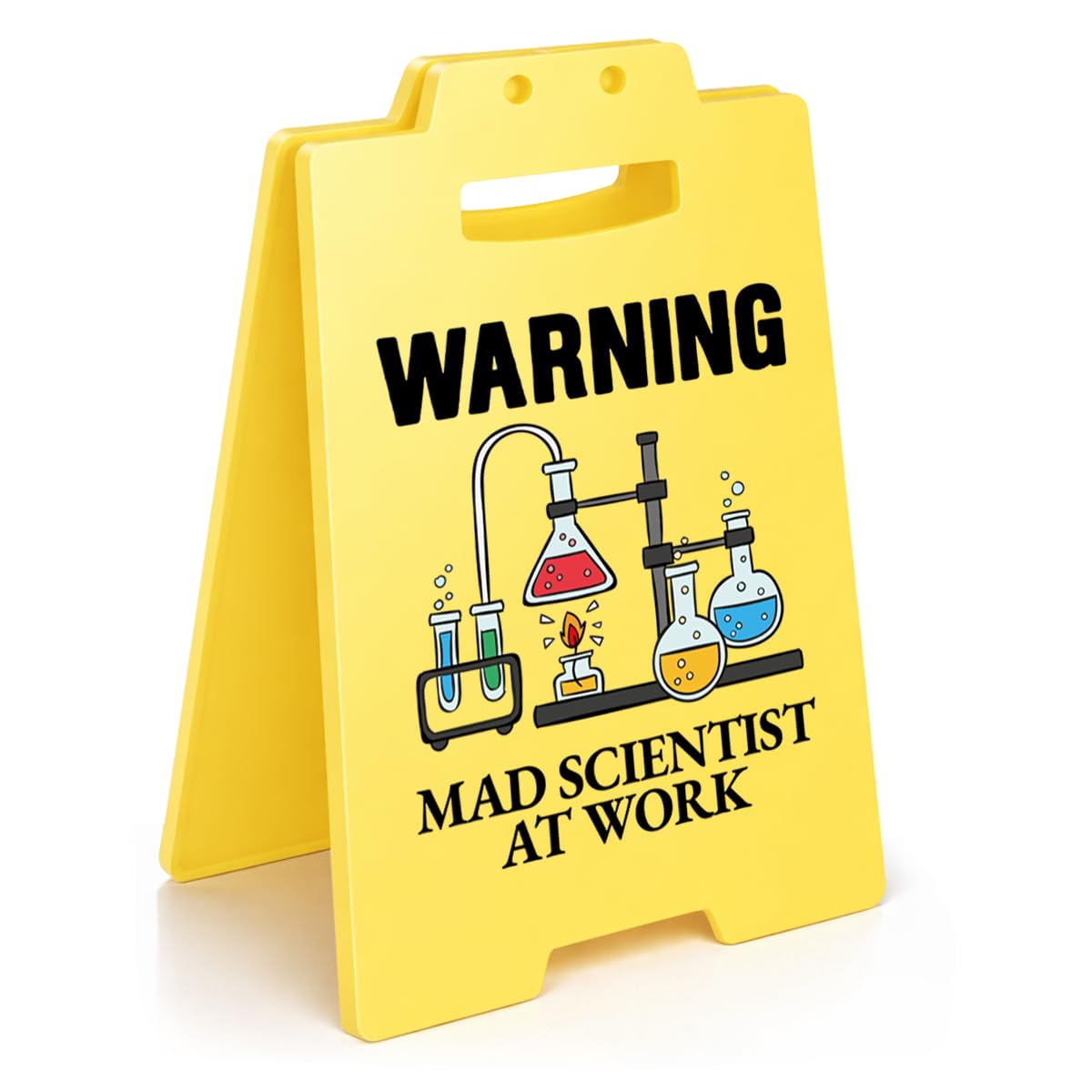 Funny Mad Scientist at Work Desk Sign Lab Classroom Decor - Fun Science Gifts for Scientists STEM Teachers Science Lovers
