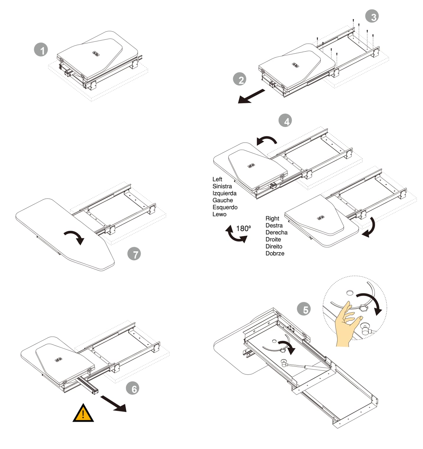 Hiding Ironing Board Foldable Ironing Station in Cabinet for Apartment & Small Room | Sturdy Folding Board  Easy-Release Lever White