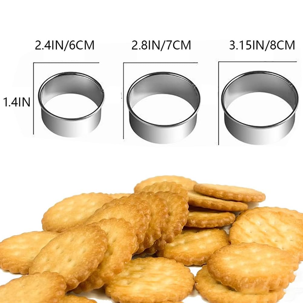 Biscuit Cutters Set, Round Cookie Cutters, Stainless Steel Dumpling Cutters,Cake Pastry Cutters,Scone Cutters Molds For Cooking