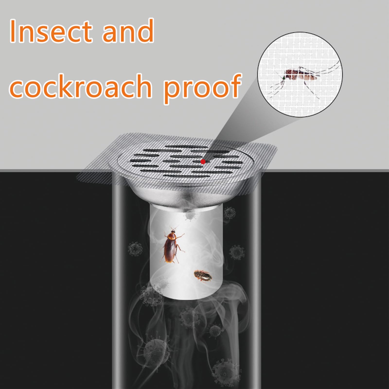 30Pack Disposable Shower Drain Hair Catcher 4'' X 4'' Drain Hair Catcher Mesh Stickers Shower Drain Mesh Stickers For Bathroom A