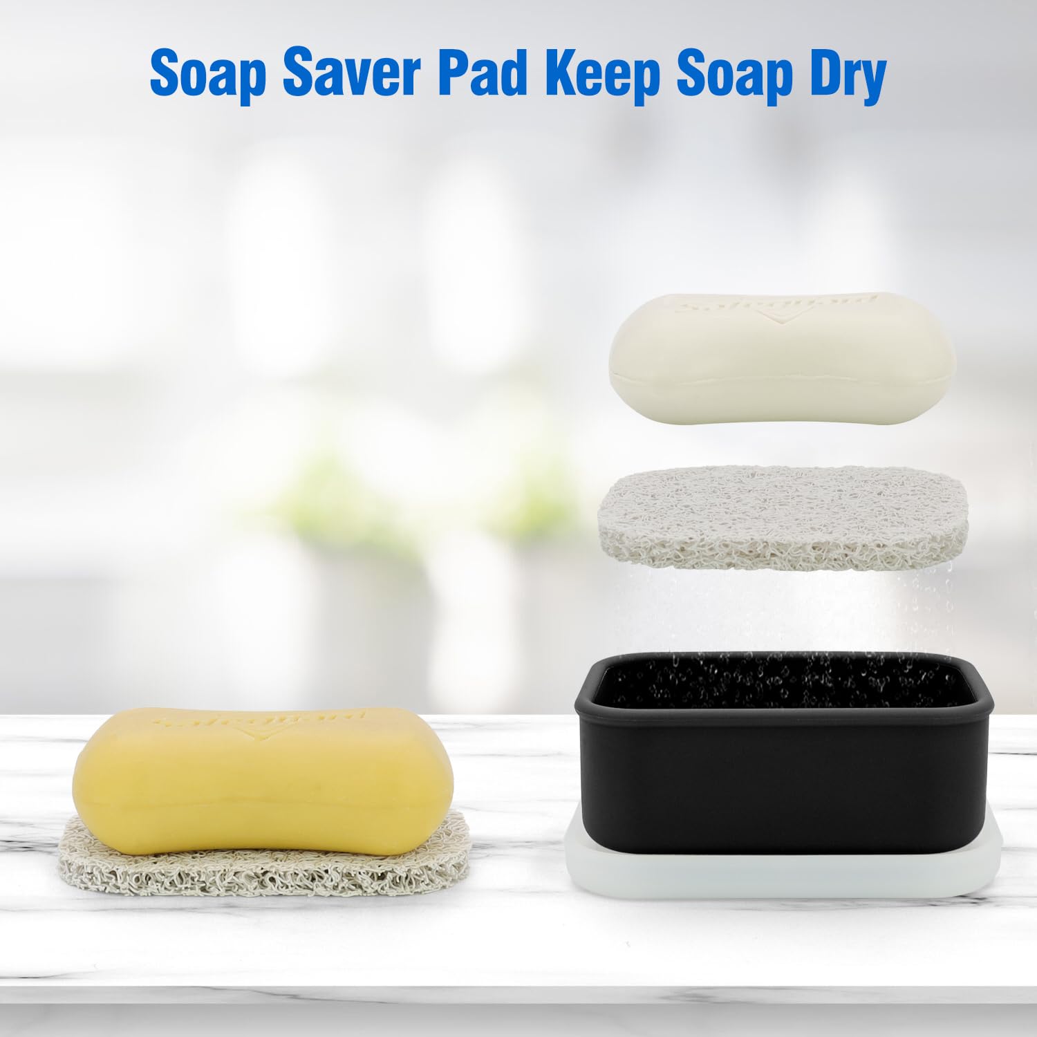 Aimaiaimai Enhanced Leak Proof Travel Soap Box, Compact Silicone Travel Soap Dish With Drainage Pad, Shampoo Bar Travel Case For