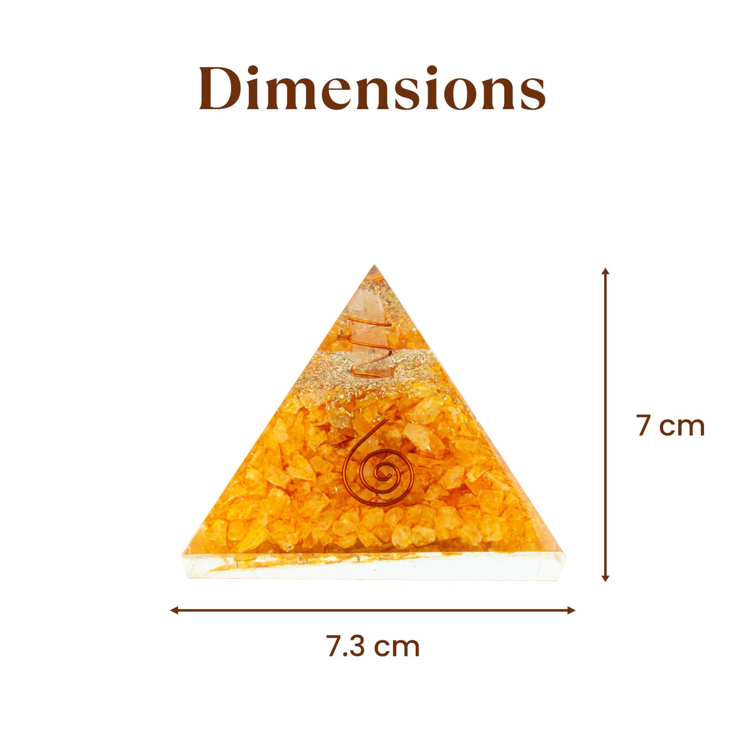Astrotalk Citrine Crystal Resin Pyramid | Prosperity & Success Orgonite Pyramid For Healing & Positivity | Vastu Items For Home Decor | Office Table Decoration Items | Gift For Man & Woman