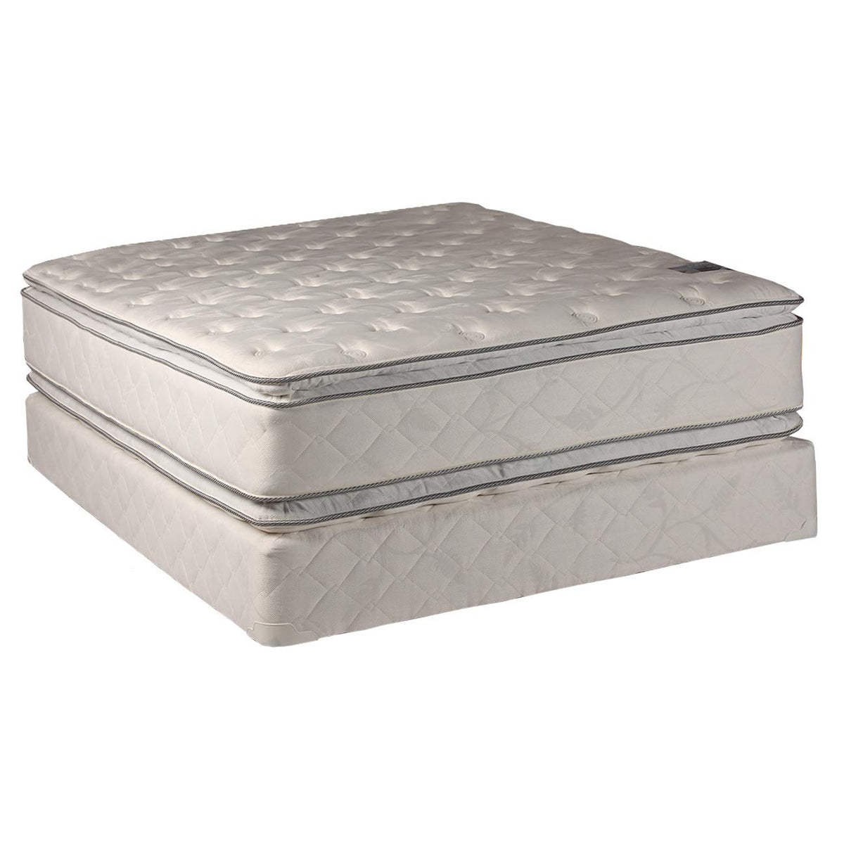Natural Sleep - (King Size) Medium Soft Pillowtop Mattress And Box Spring Set Double-Sided Sleep System With Enhanced Cushion Su
