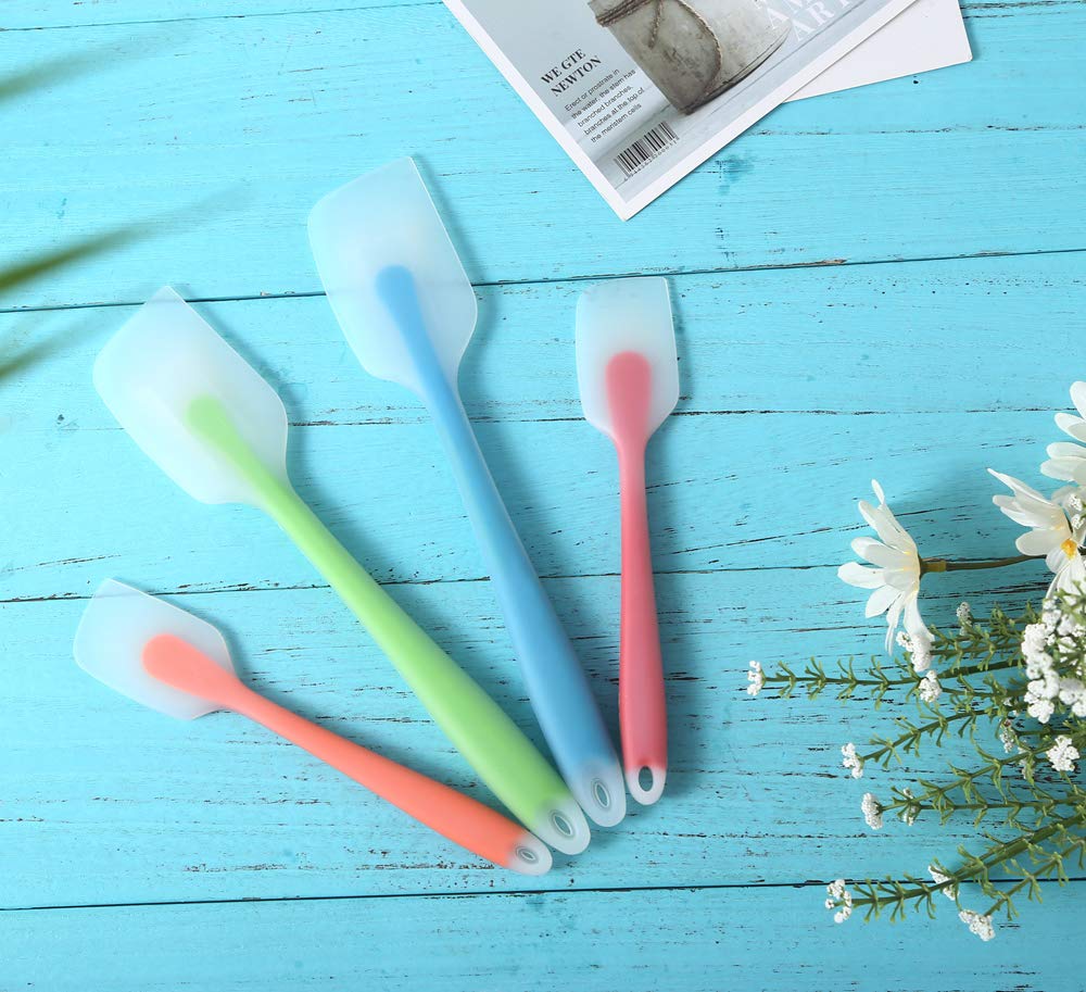 Hiramware Silicone Spatula Set Of 4 - Heat Resistant Flexible Spatula 450F With Stainless Steel Core - Food Grade Premium Good G