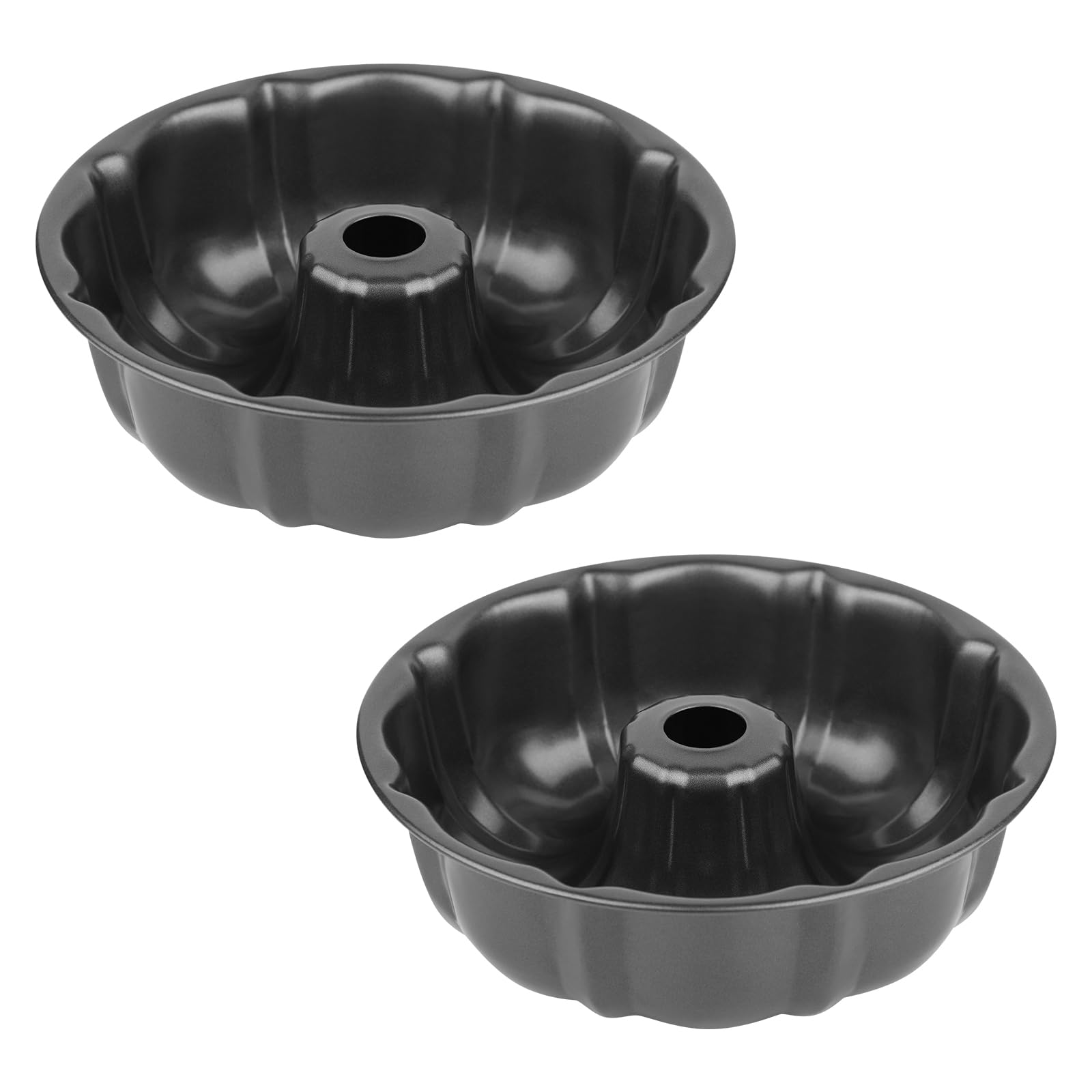 Novery 9.5 Non-stick Cake Pan, Heavy Duty Carbon Steel Fluted Tube Round Baking Pan,Buntz Pound Cake Pan Mold,Tube Bakeware,Baki