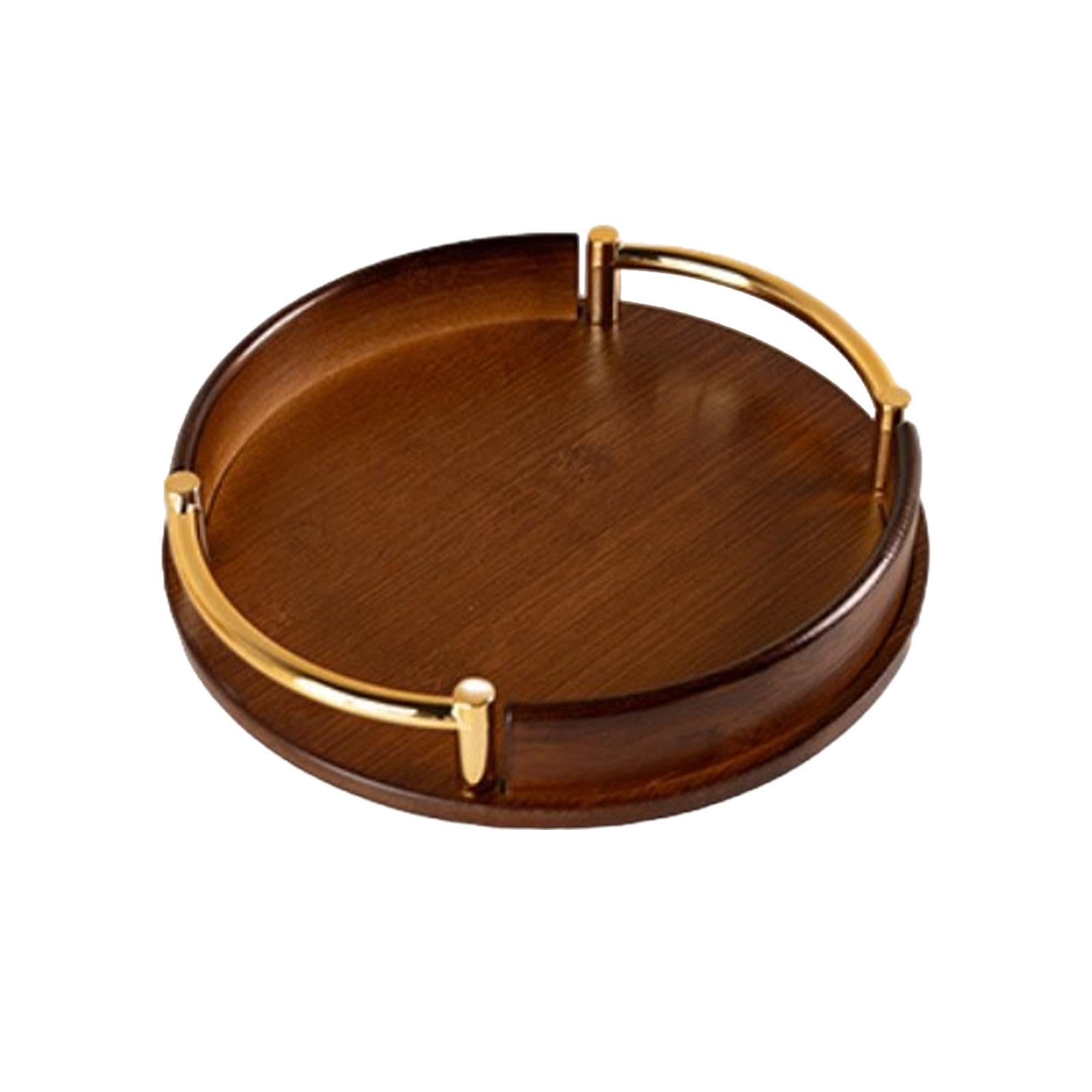 Heavenglow Serving Tray With Handles Round Jewelry Trinket Tray For Kitchen Table Decor 30X30X4.5Cm|Kitchen, Dining & Bar|Dinner