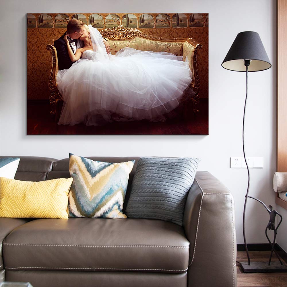 NWT Custom Canvas Prints with Your Photos for Wedding  Personalized Canvas Pictures for Wall to Print Framed 16x24 inches