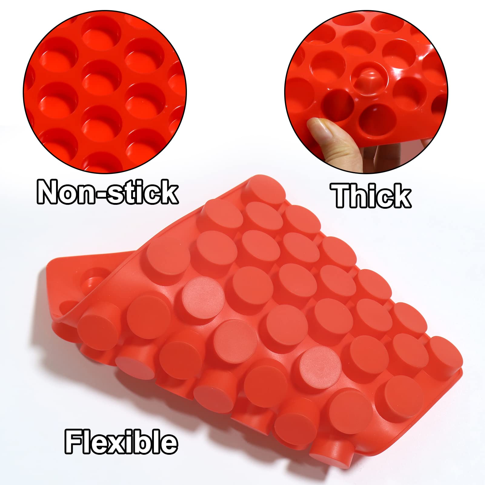 4Pack 55 Cavity Cylinder Candy Mold - Mini Round Column Silicone Mold For Gummy, Chocolate, Truffles Ganache, Jelly, Pralines, C