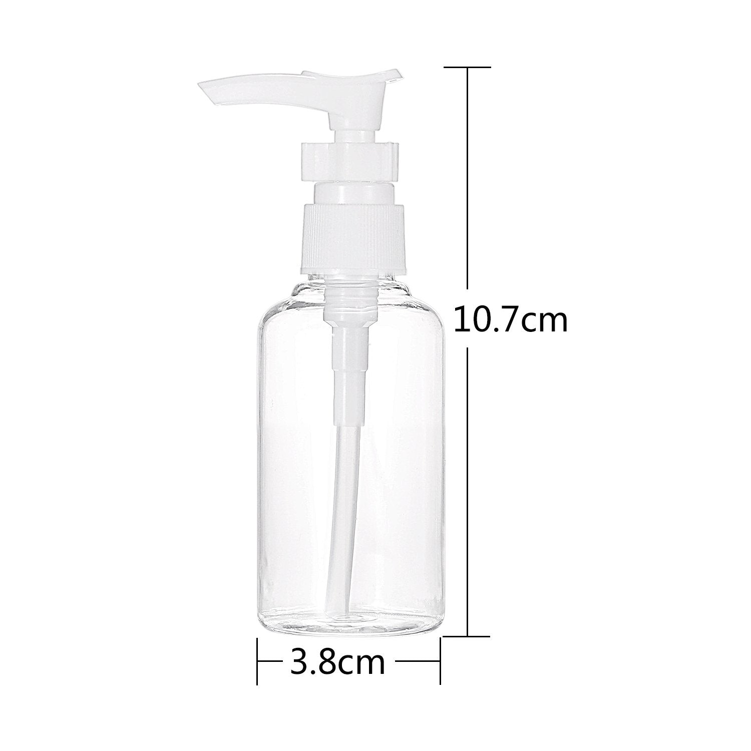 Tecunite 6 Pack Small Pump Bottles Clear Travel Bottle Plastic Empty Spray Bottle Dispenser Hand Lotion Sanitizer Refillable Bot