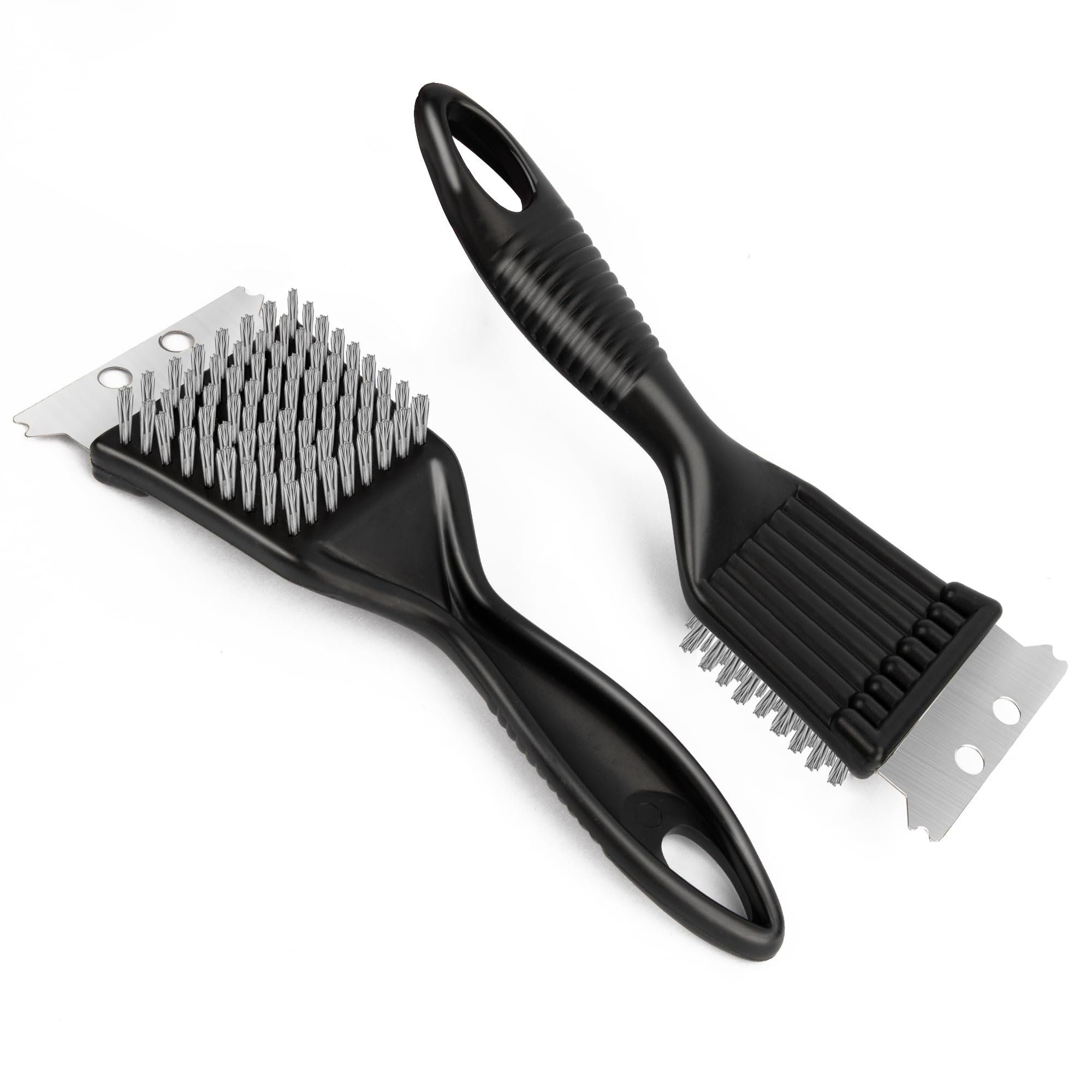 Wire Brush with Scraper for Paint Removal Rust Cleaning 2Pack Versatile Stainless Steel Bristle Brush for Cleaning Grill Stains